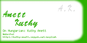 anett kuthy business card